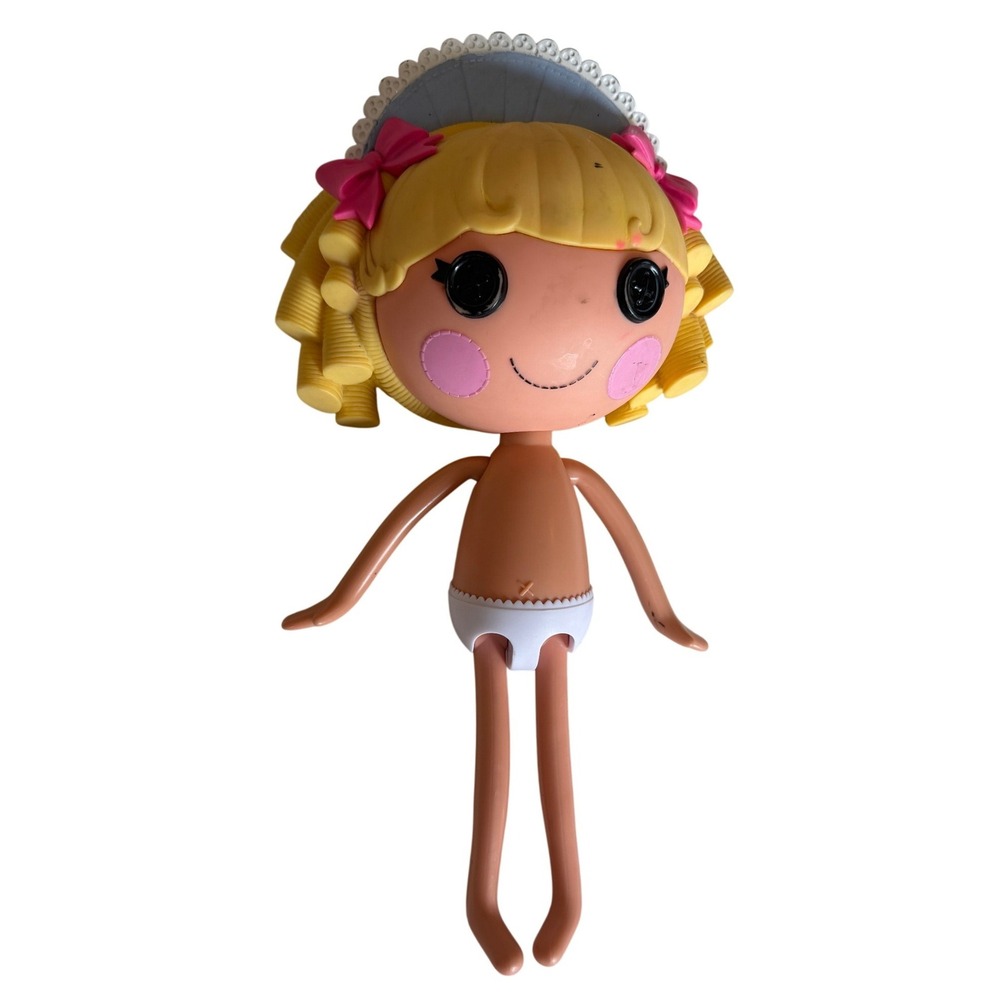 Lalaloopsy Large Doll MGA Entertainment‎ 2009 Yellow Hair Button Eyes Pink Bows